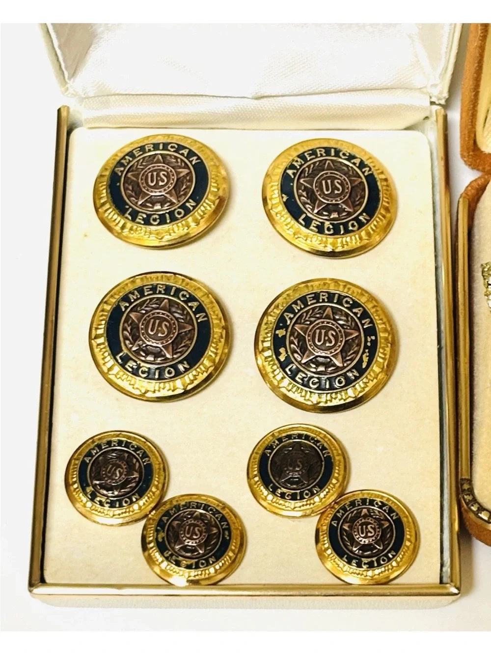 Vintage North Dakota American Legion Lot Pins Buttons Clip Earrings Patches